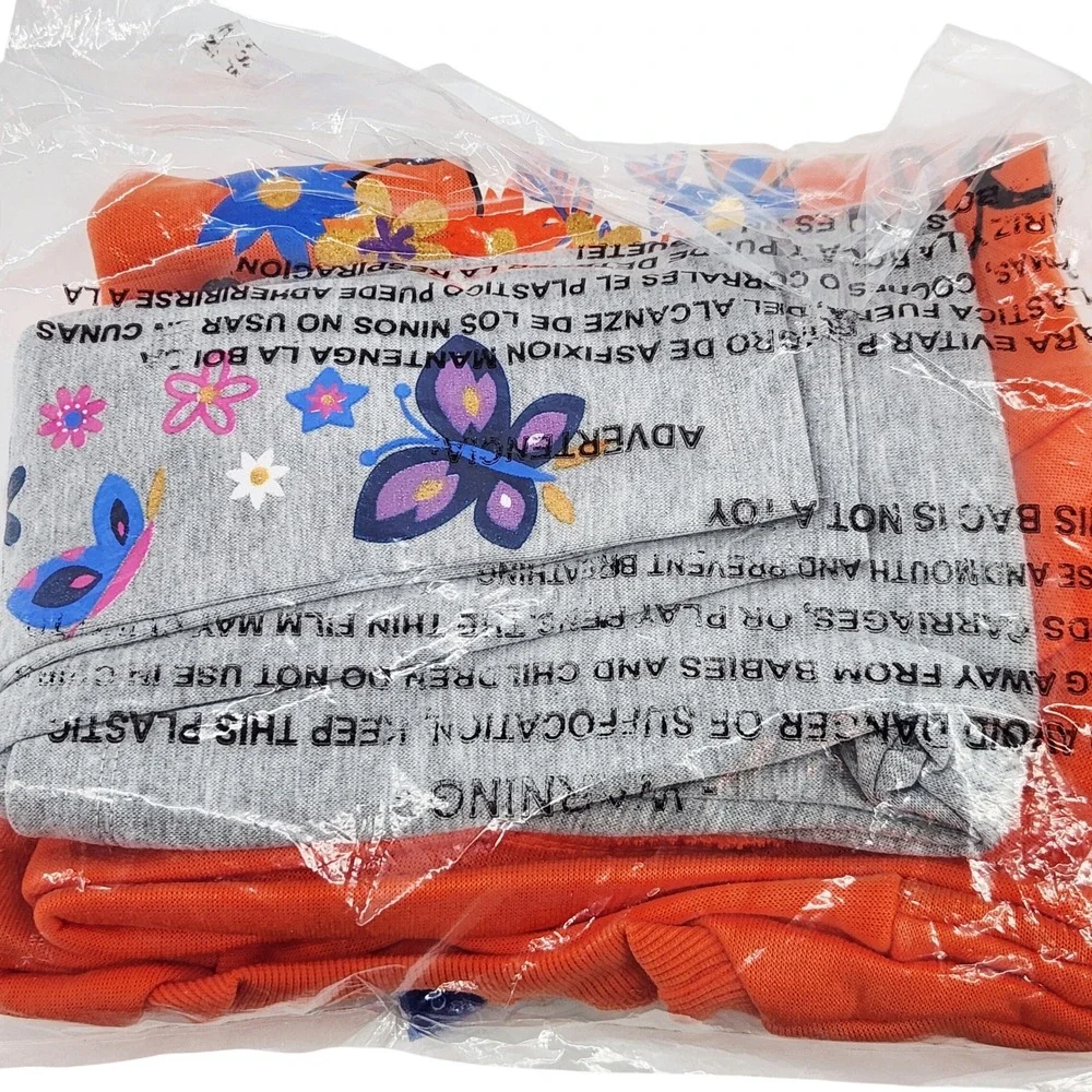 Disney Encanto Mirabel Sweatshirt and Leggings Set Orange Gray Girls Size 6-6X‎